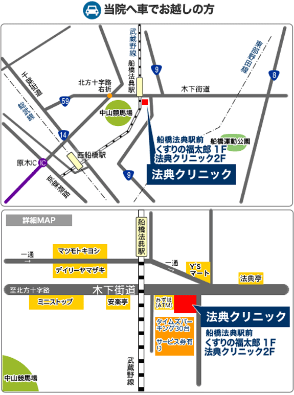 当院へ電車にてお越しの方